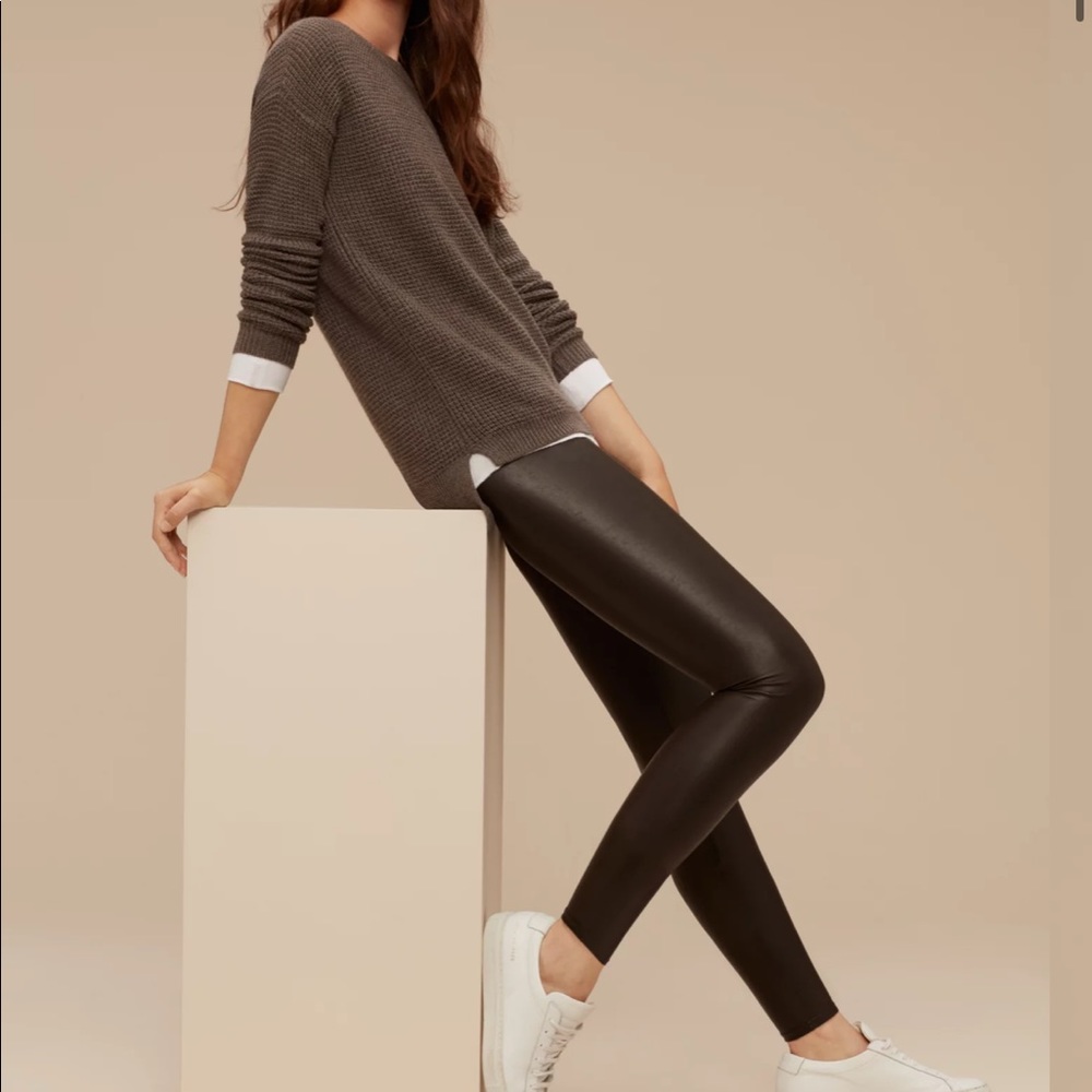 Aritzia Wilfred Daria Pant: High-waisted Vegan Leather leggings